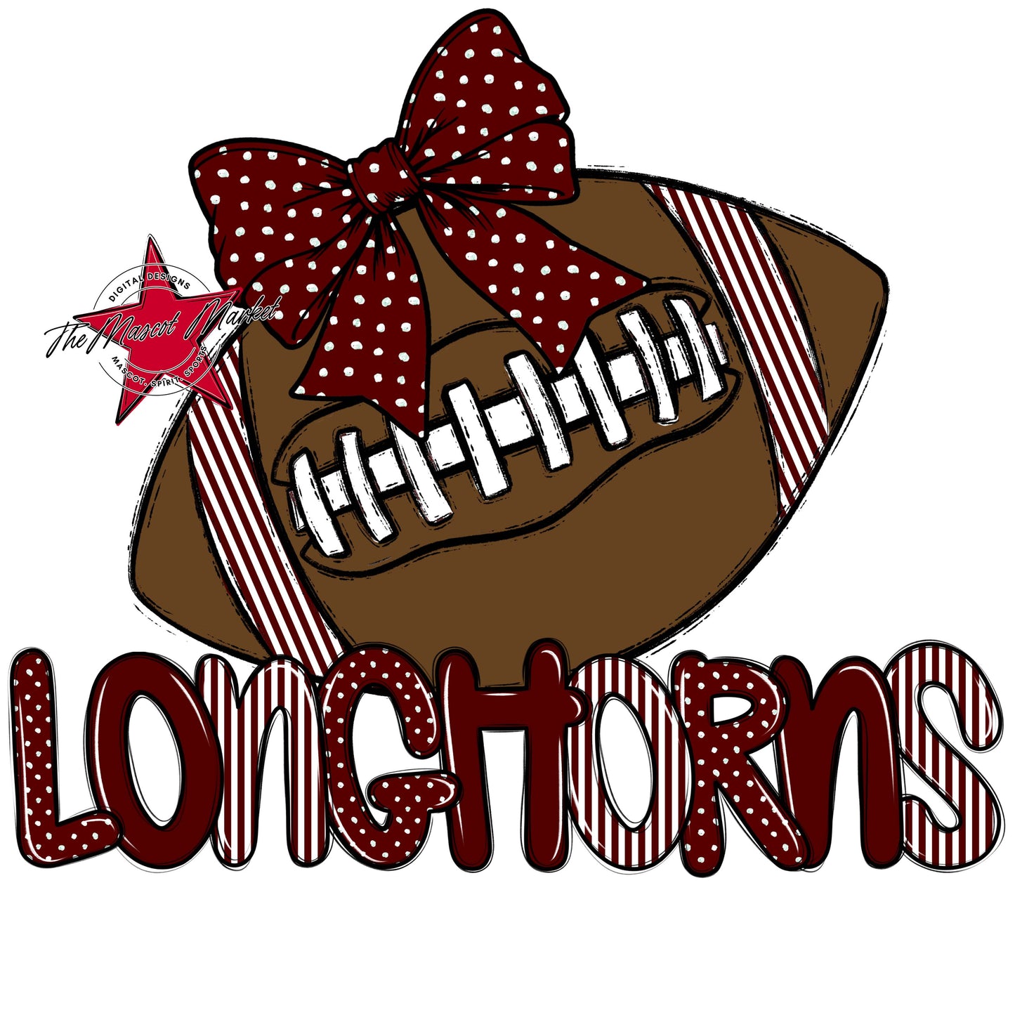 Longhorns Football Spirit Design-Maroon
