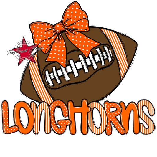 Longhorns Football Spirit Design-Orange