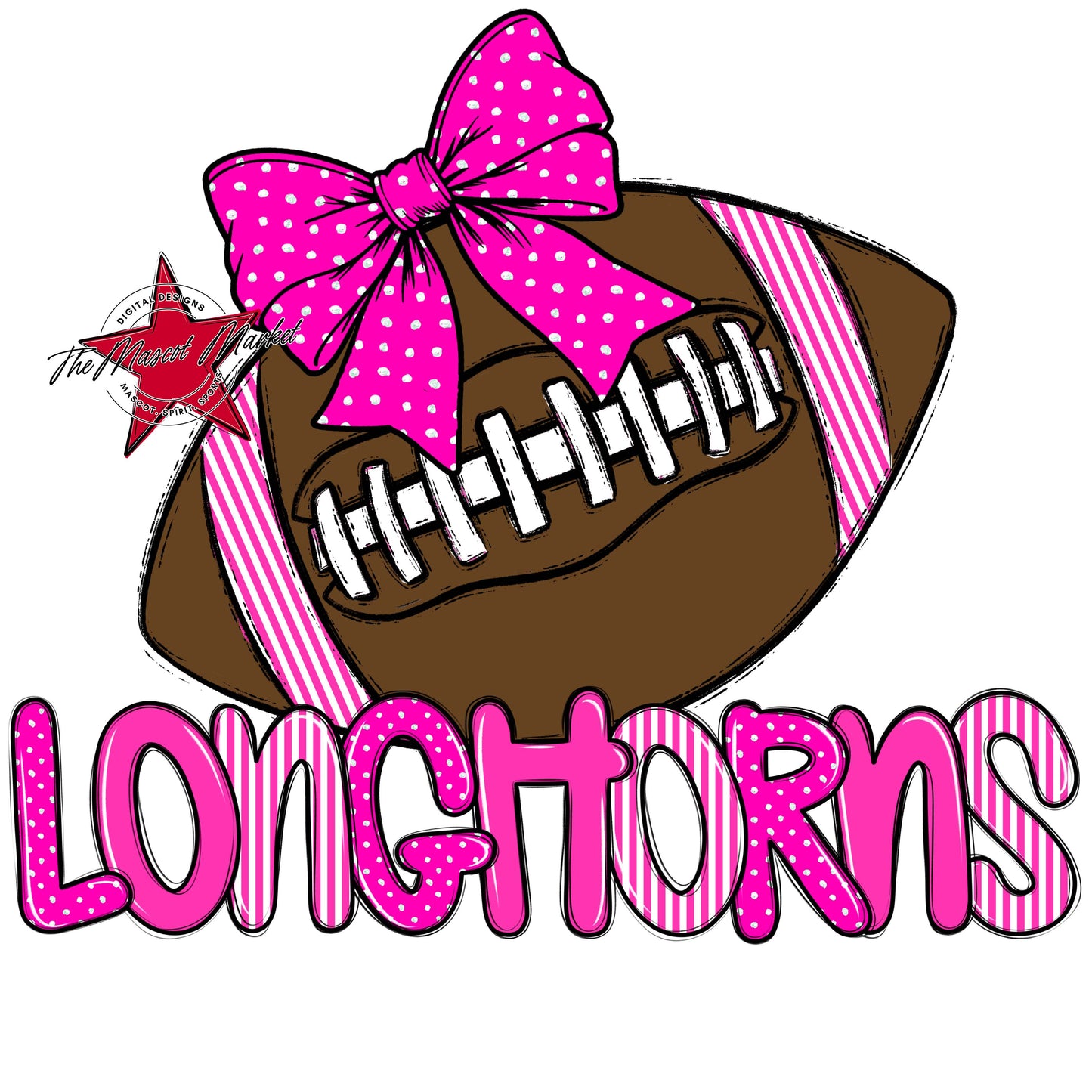 Longhorns Football Spirit Design-Pink