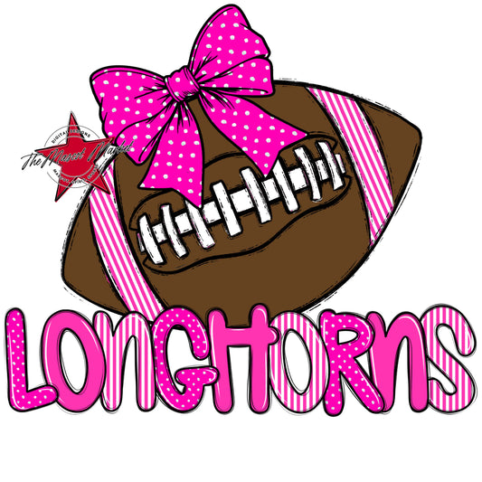 Longhorns Football Spirit Design-Pink