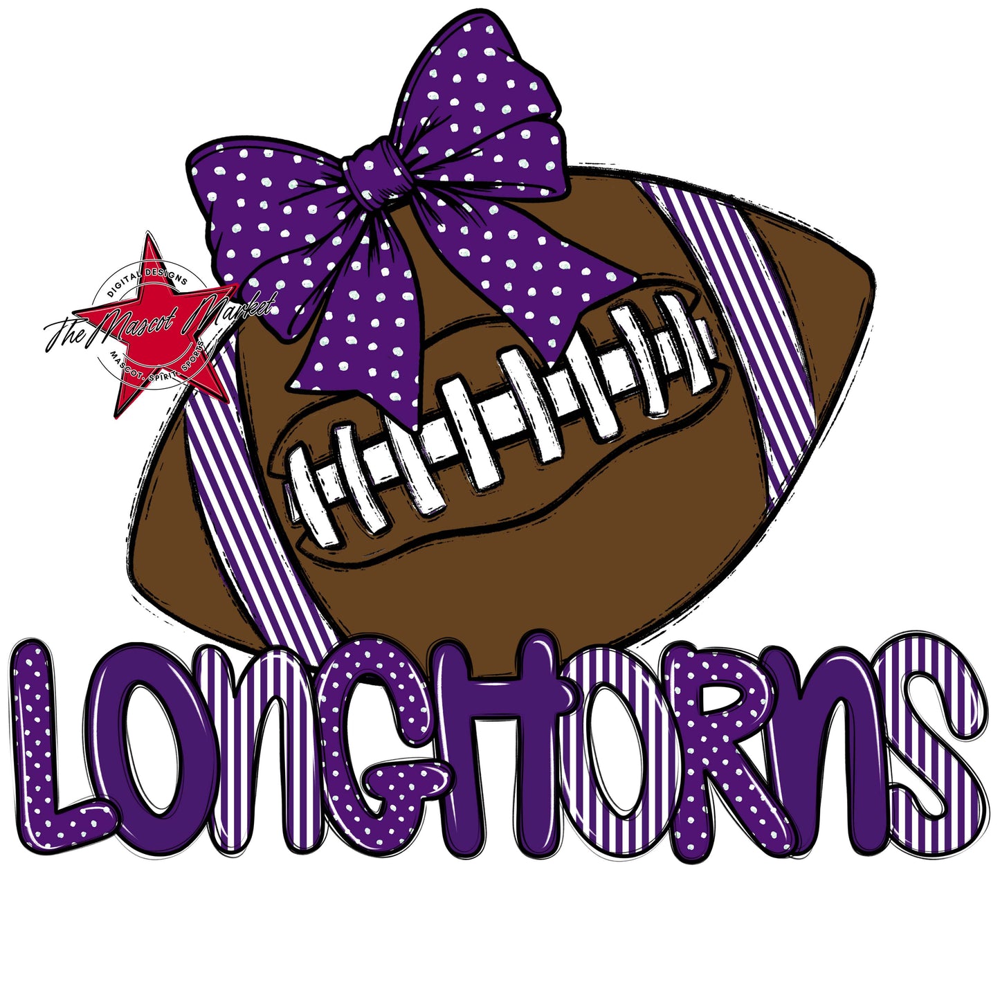 Longhorns Football Spirit Design-Purple