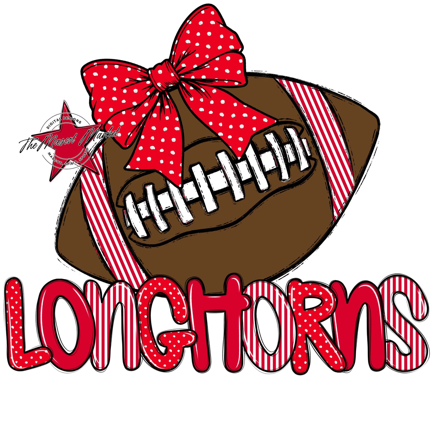 Longhorns Football Spirit Design-Red