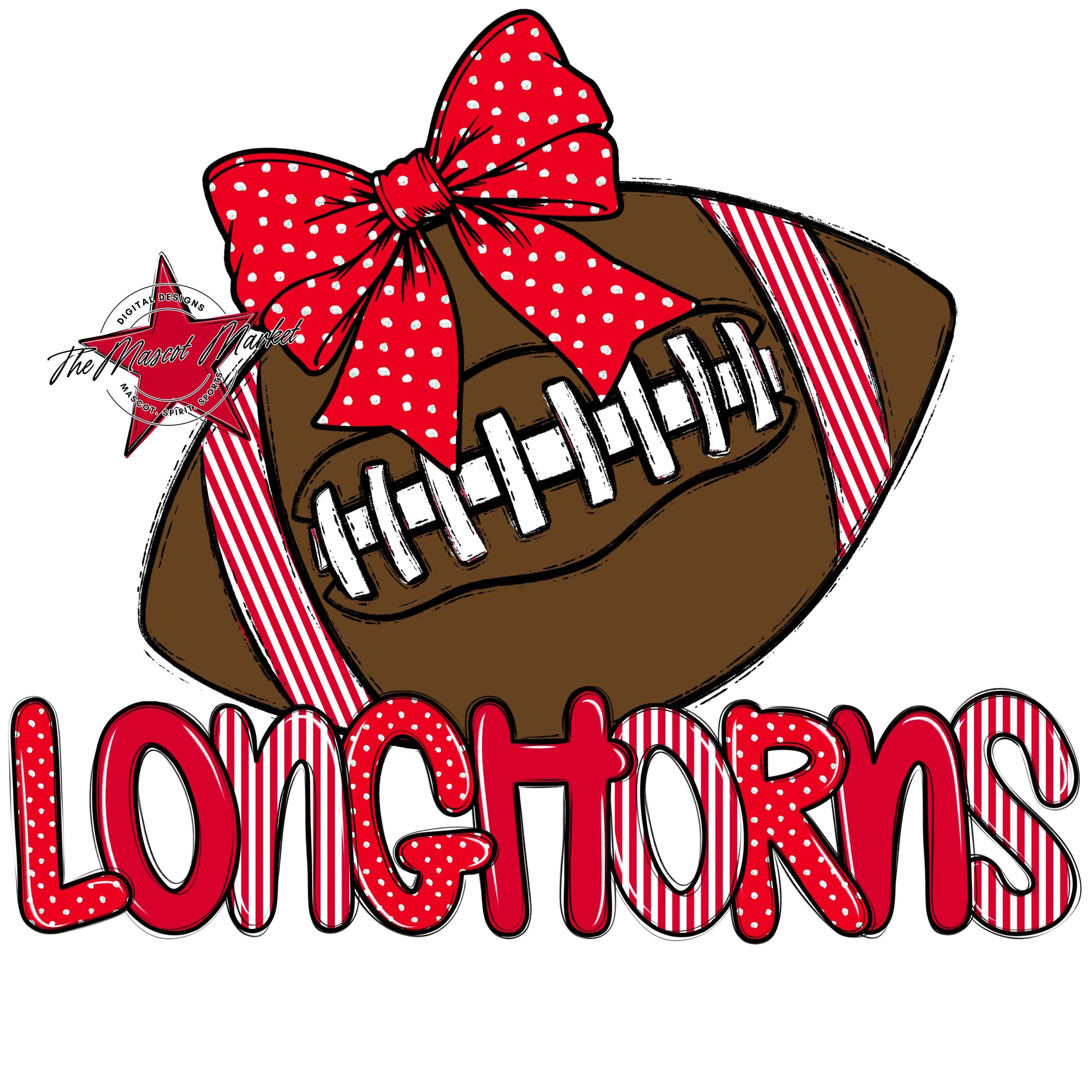Longhorns Football Spirit Design-Red