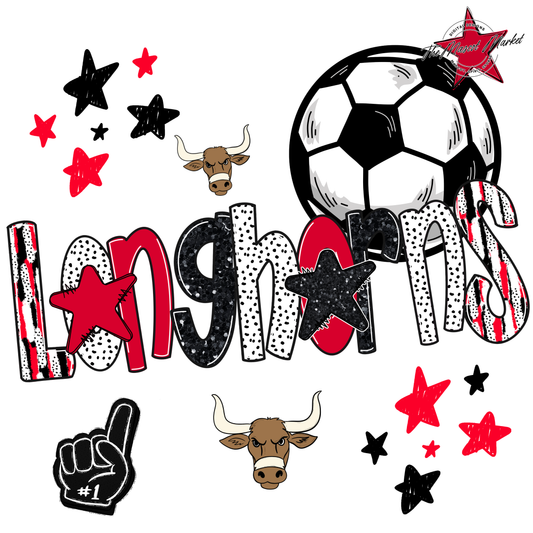 Longhorns Soccer Scrape-Red