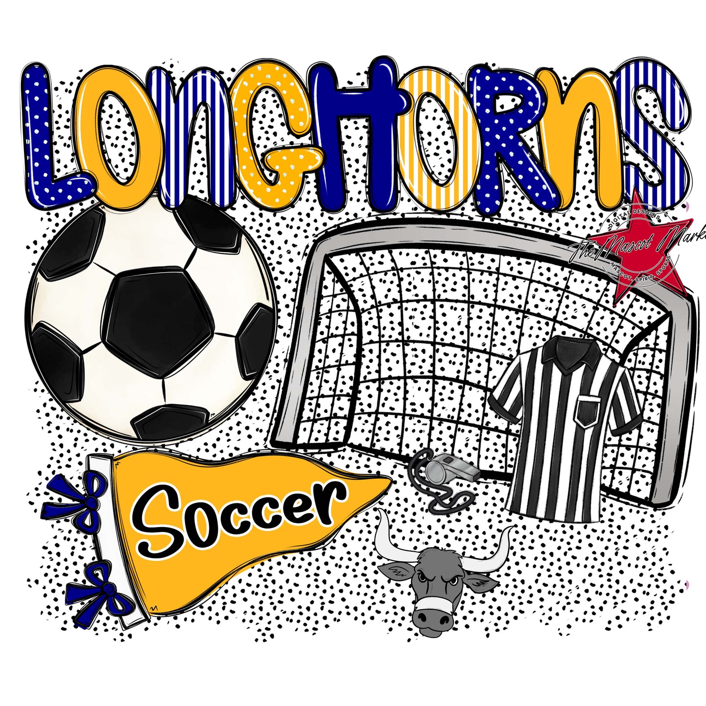 Longhorns Soccer Spirit-Blue & Yellow