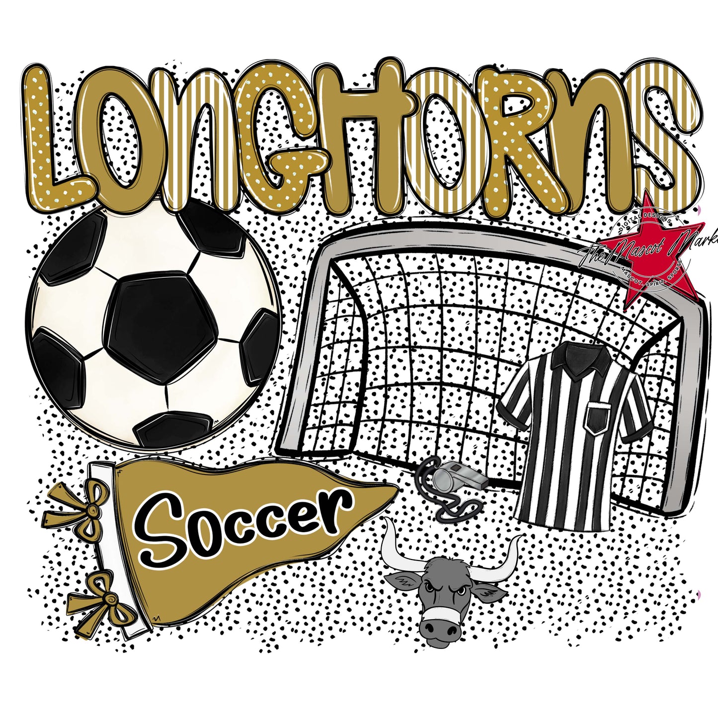 longhorns Soccer Spirit-Gold
