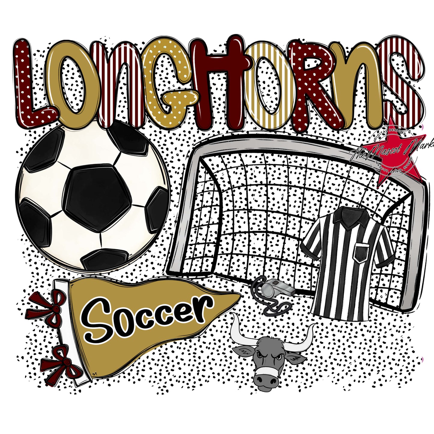 Longhorns Soccer Spirit-Maroon & Gold