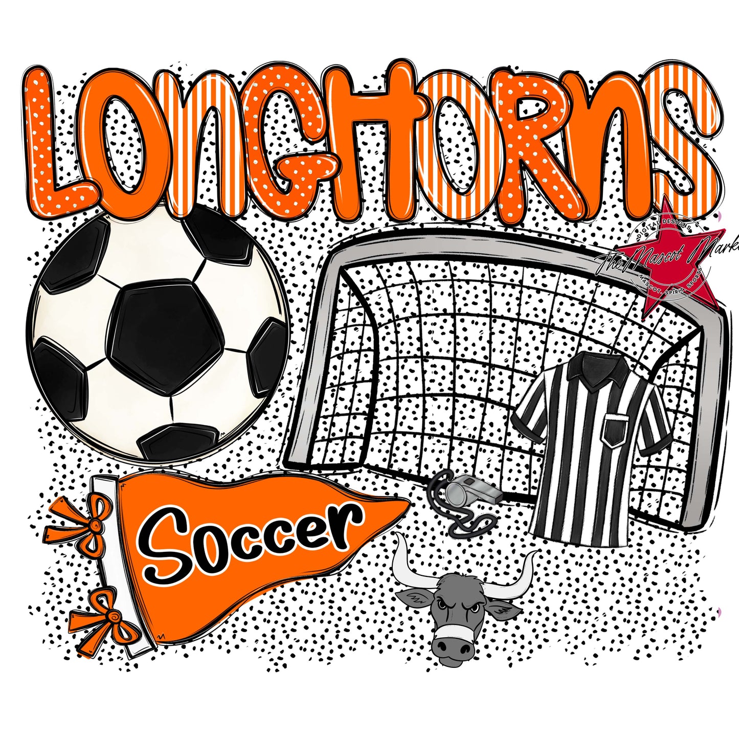 Longhorns Soccer Spirit-Orange
