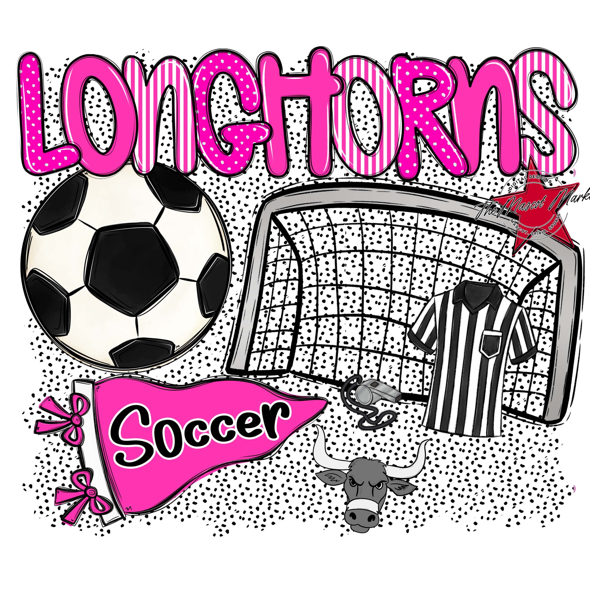 Longhorns Soccer Spirit-Pink