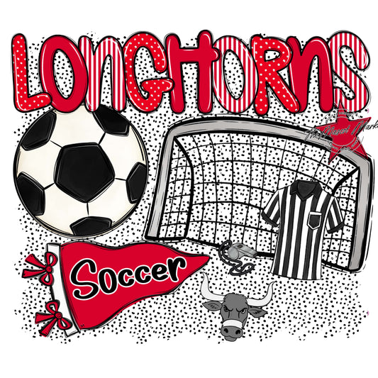 Longhorns Soccer Spirit-Red