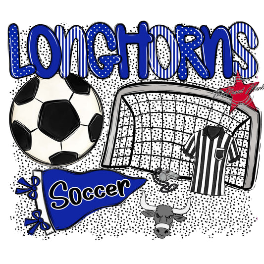 Longhorns Soccer Spirit-Royal Blue