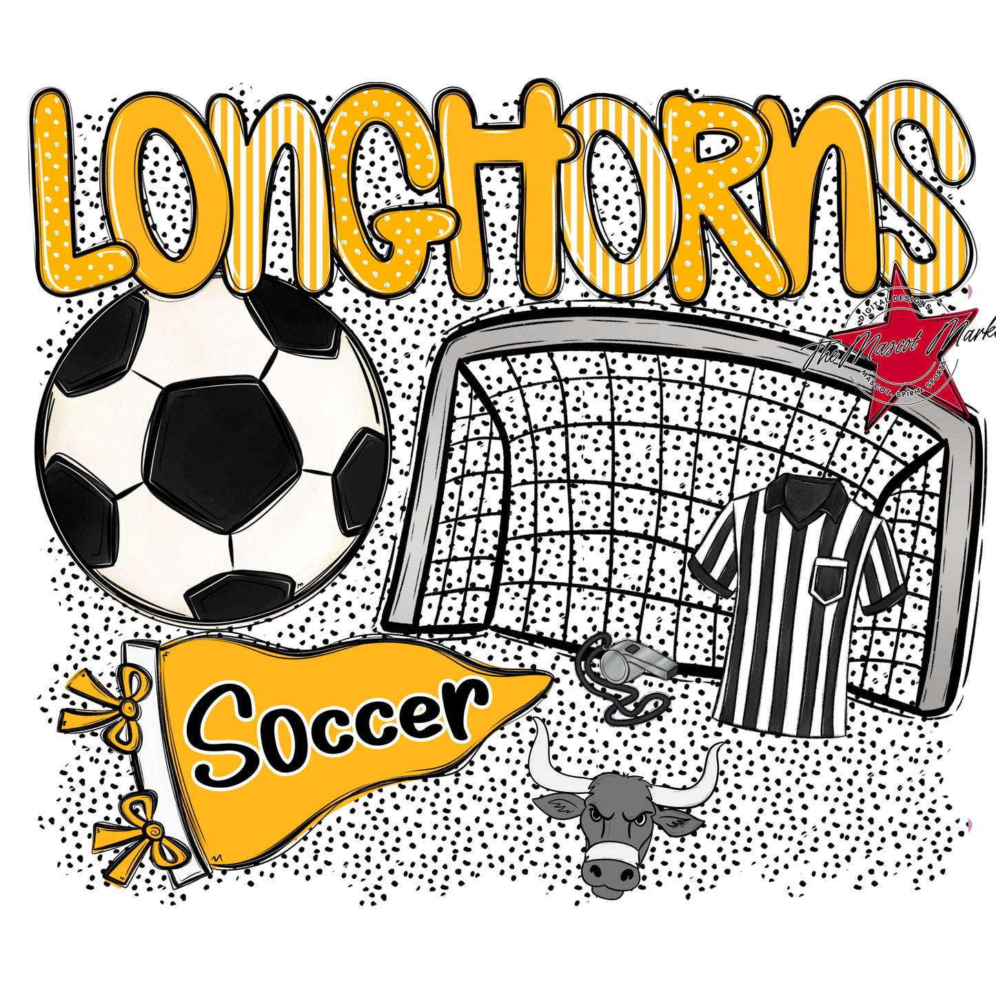 Longhorns Soccer Spirit-Yellow