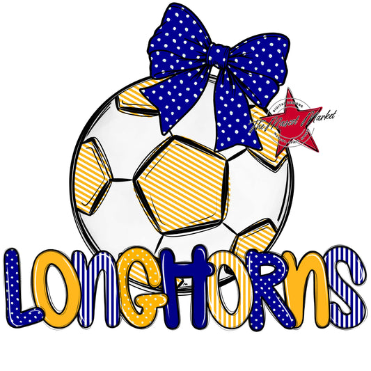 Longhorns Soccer Spirit Design-Blue & Yellow
