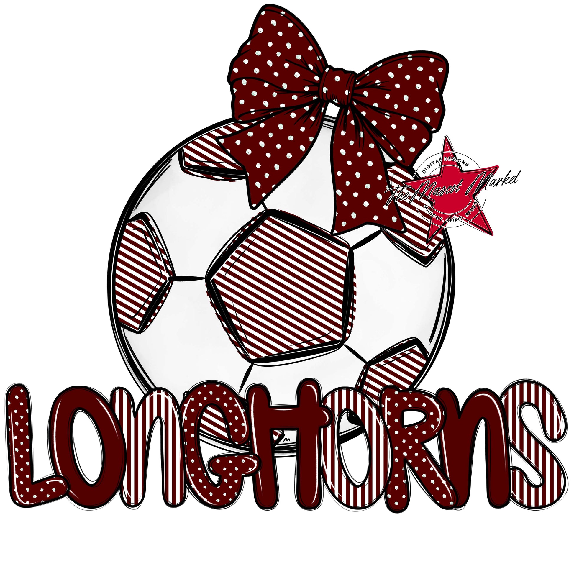 Longhorns Soccer Spirit Design-Maroon