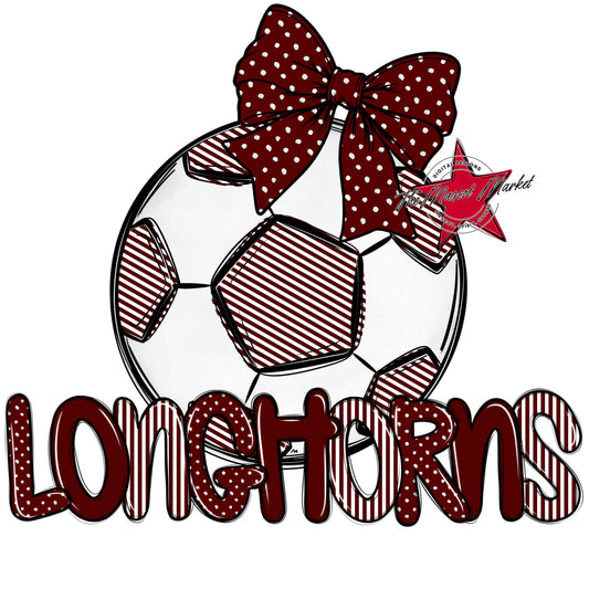 Longhorns Soccer Spirit Design-Maroon