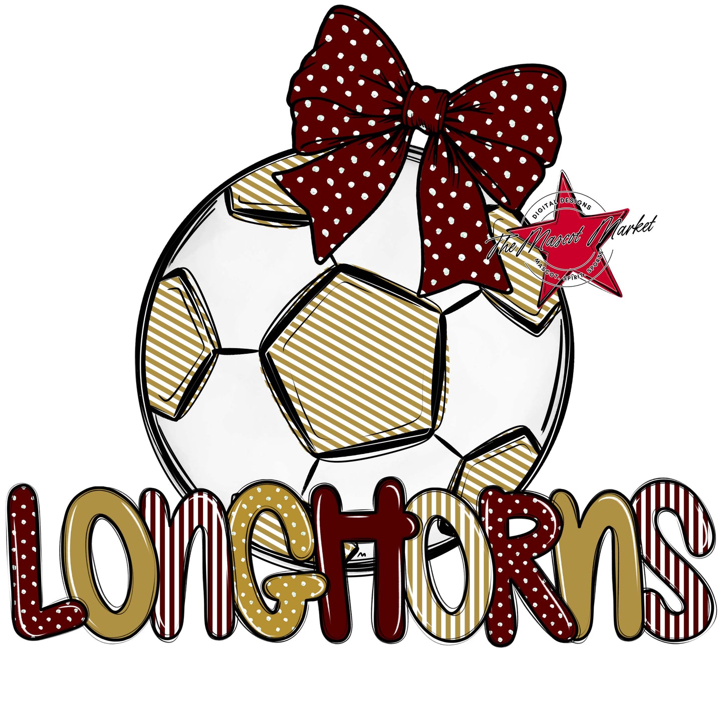 Longhorns Soccer Spirit Design-Maroon & Gold