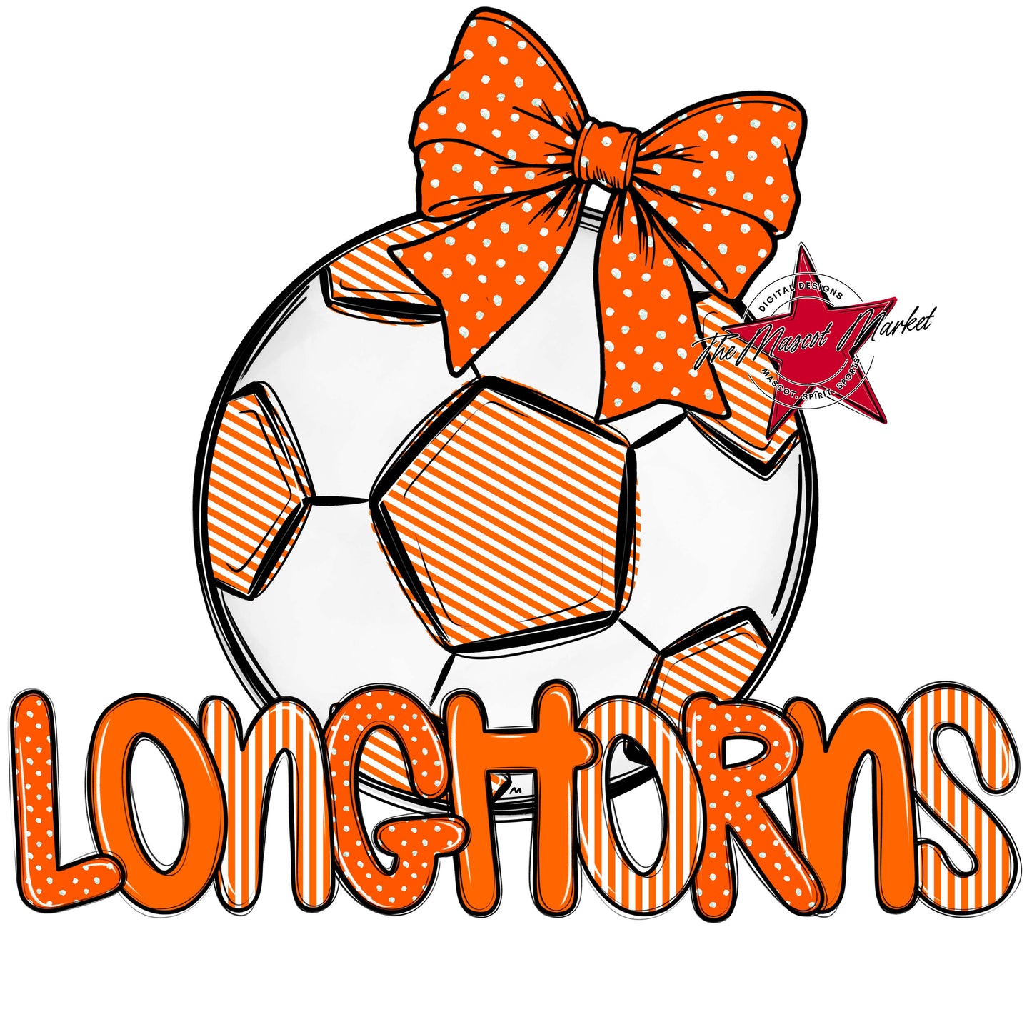 Longhorns Soccer Spirit Design-Orange