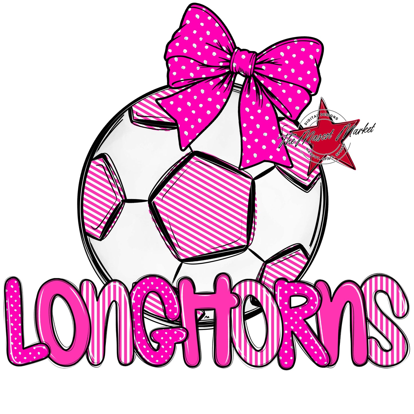 Longhorns Soccer Spirit Design-Pink