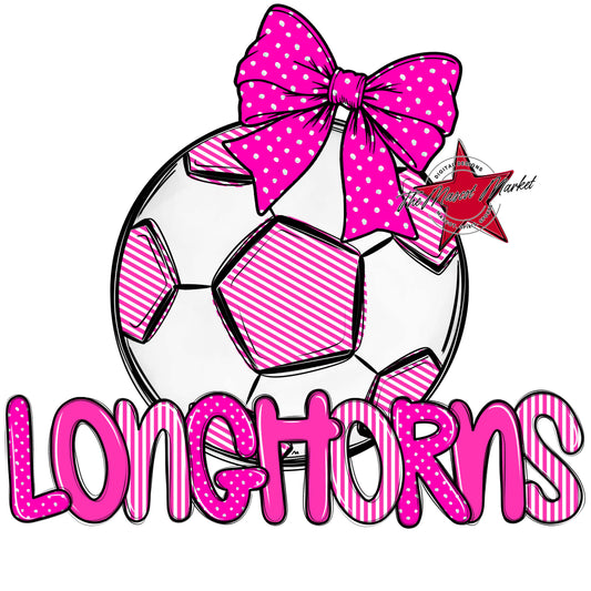 Longhorns Soccer Spirit Design-Pink