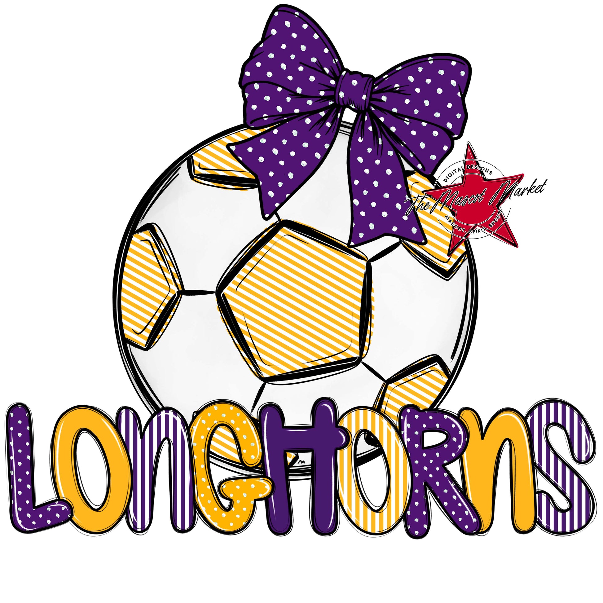 Longhorns Soccer Spirit Design-Purple & Yellow