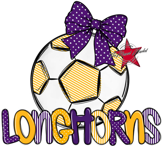 Longhorns Soccer Spirit Design-Purple & Yellow