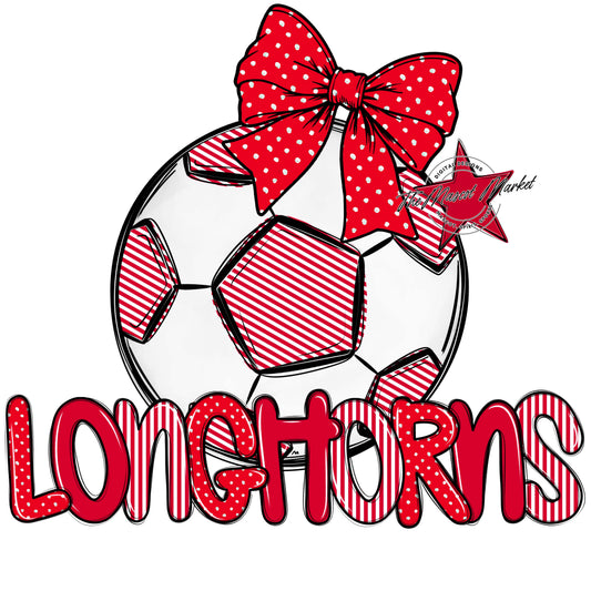 Longhorns Soccer Spirit Design-Red