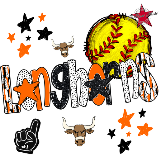 Longhorns Softball Scrape-Orange