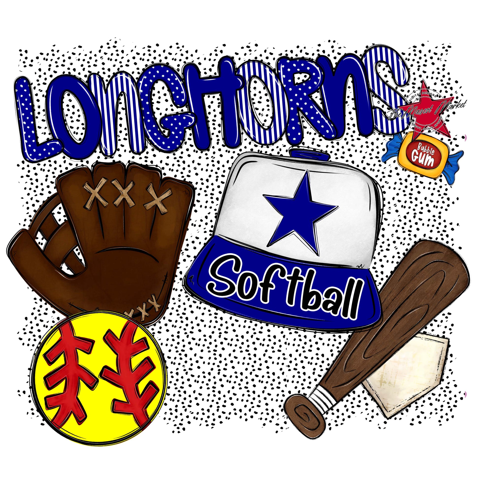 Longhorns Softball Spirit-Blue