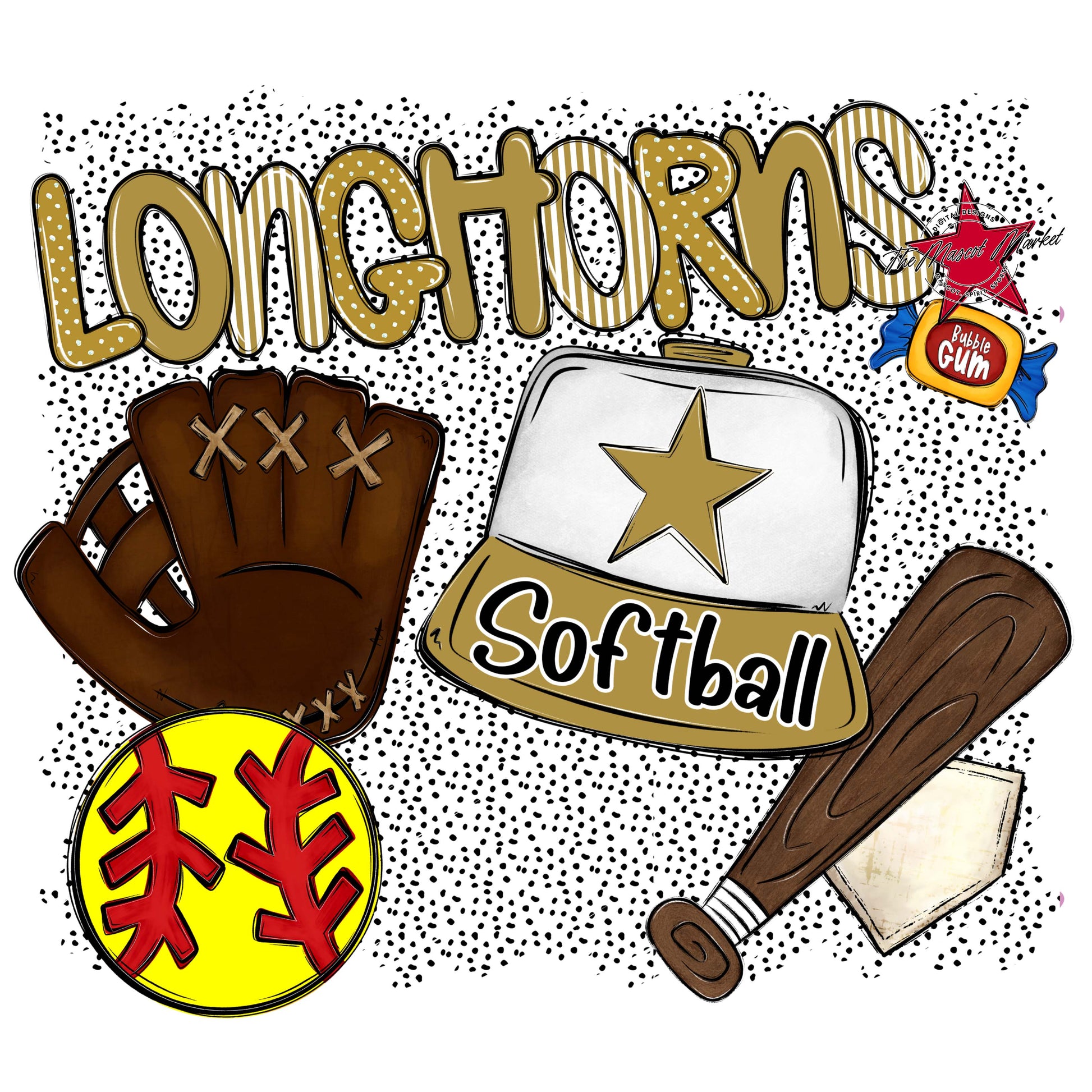longhorns Softball Spirit-Gold