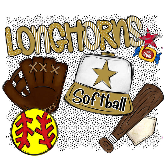 longhorns Softball Spirit-Gold