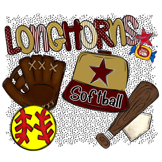 Longhorns Softball Spirit-Maroon & Gold