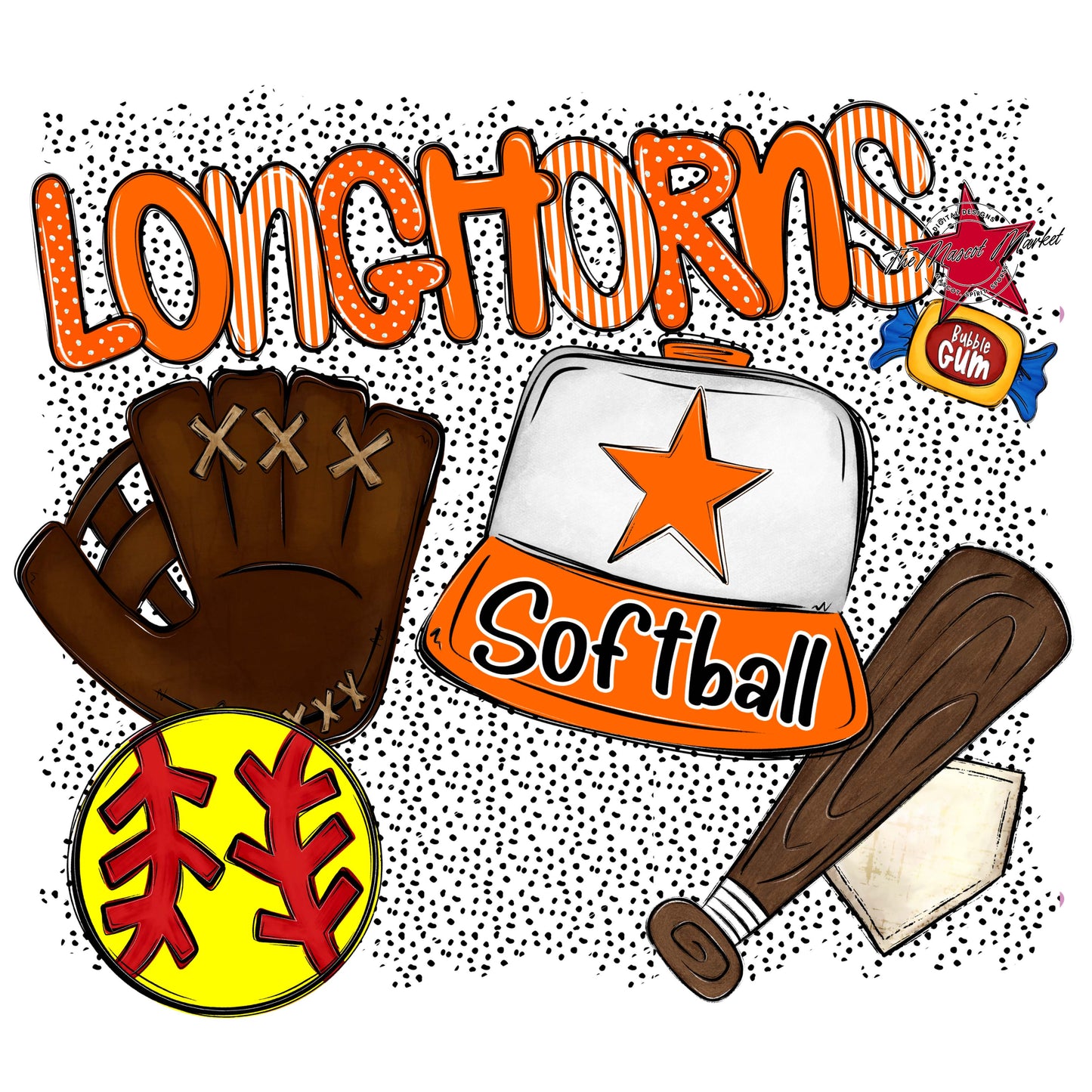 Longhorns Softball Spirit-Orange