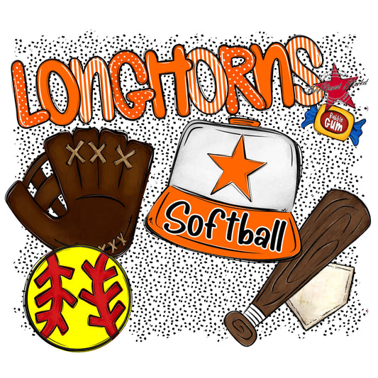 Longhorns Softball Spirit-Orange