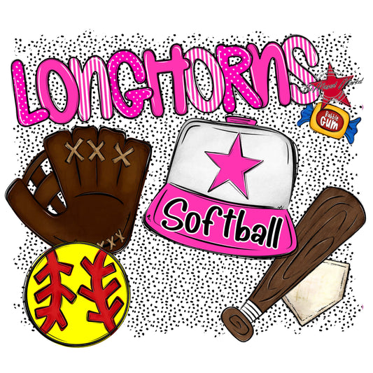 Longhorns Softball Spirit-Pink