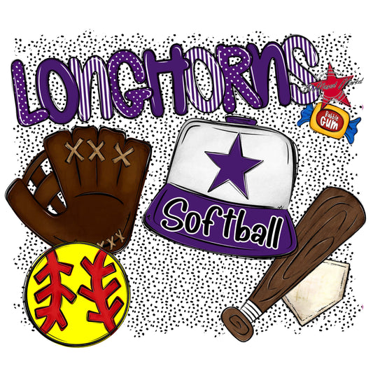 Longhorns Softball Spirit-Purple