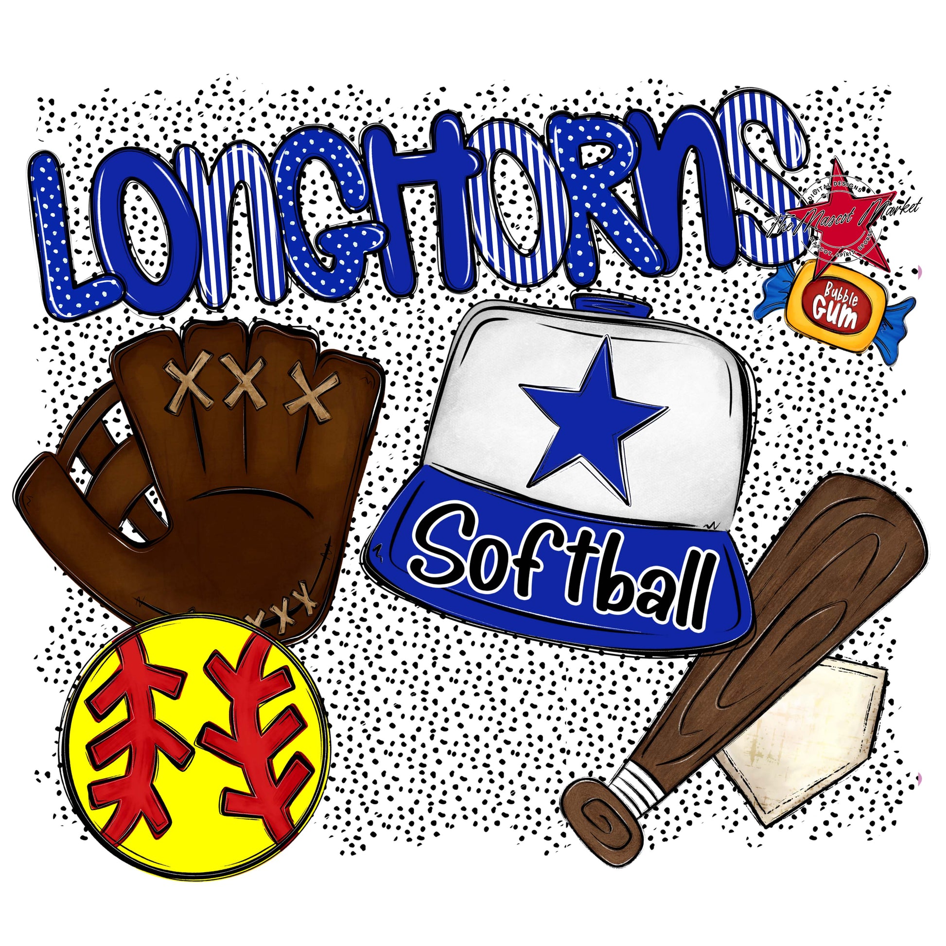 Longhorns Softball Spirit-Royal Blue