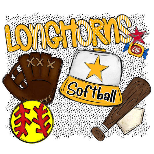 Longhorns Softball Spirit-Yellow