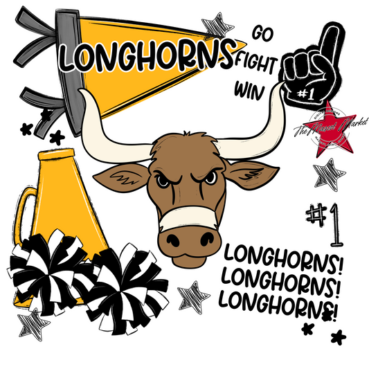Longhorns Spirit Design-Yellow