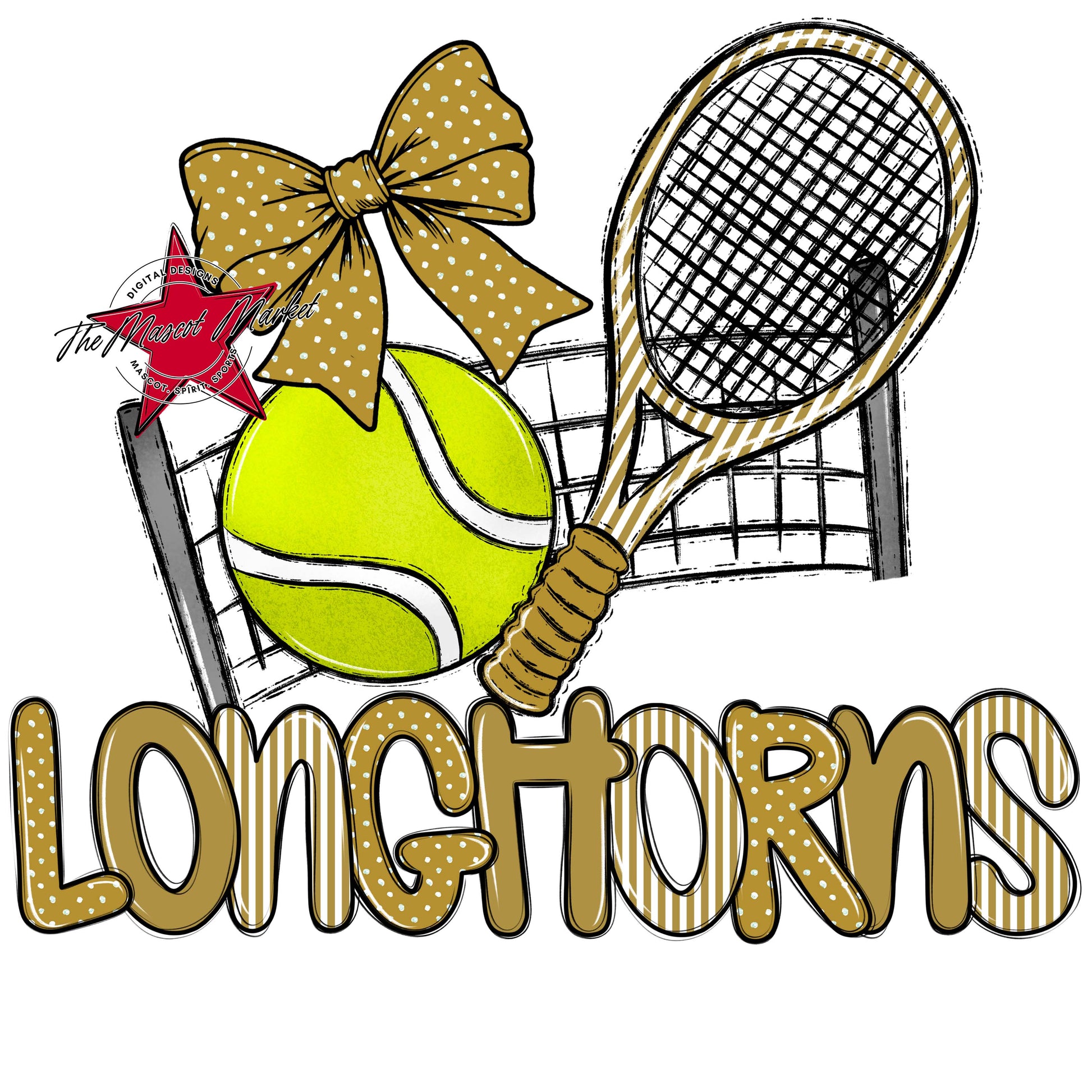 longhorns Tennis Spirit Design-Gold