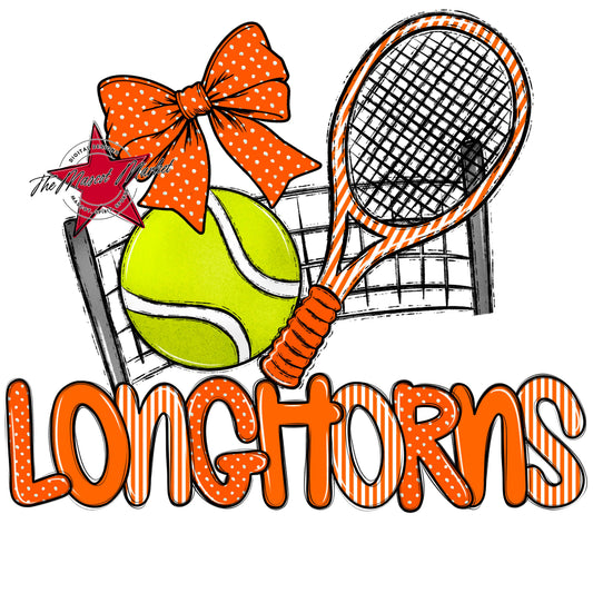 Longhorns Tennis Spirit Design-Orange