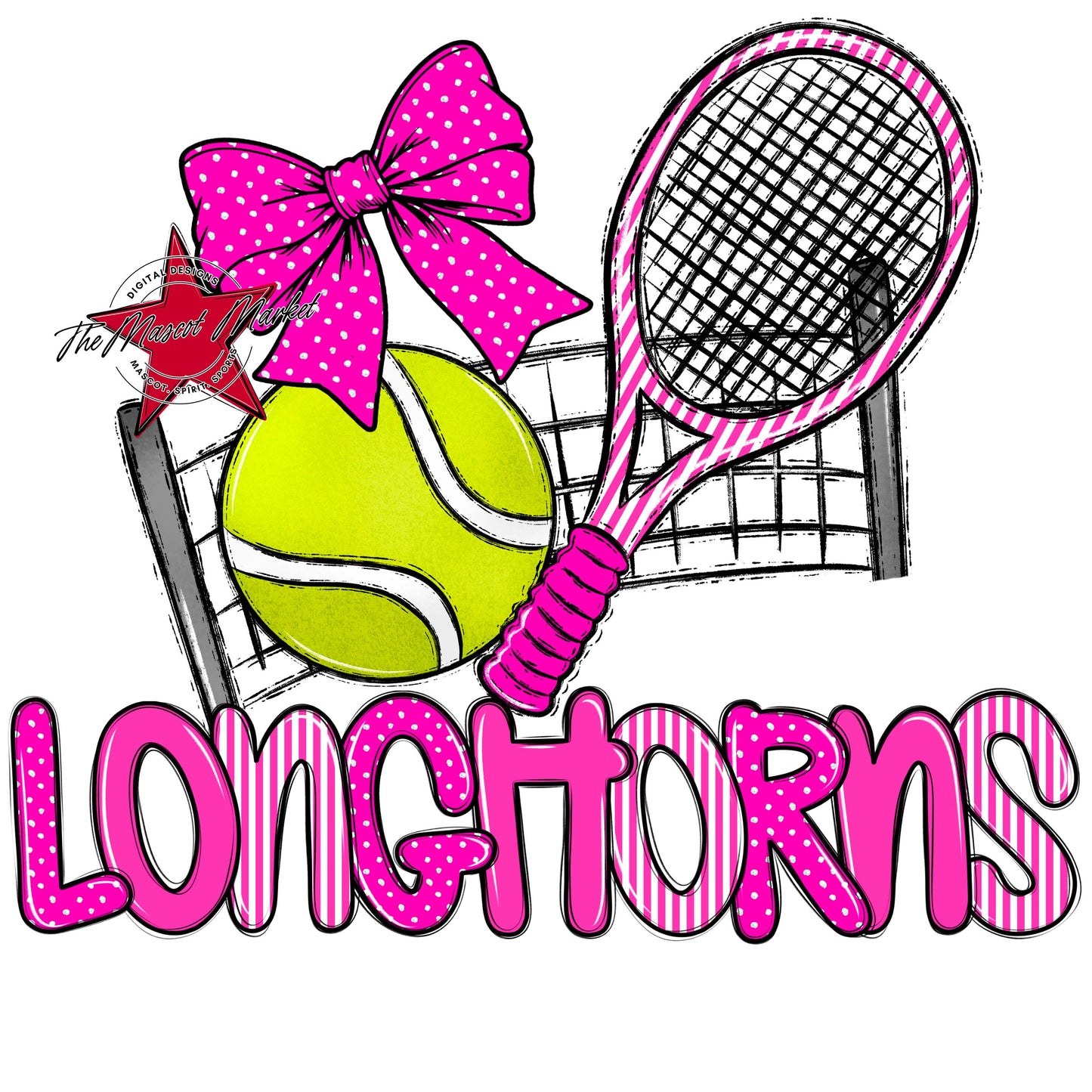 Longhorns Tennis Spirit Design-Pink