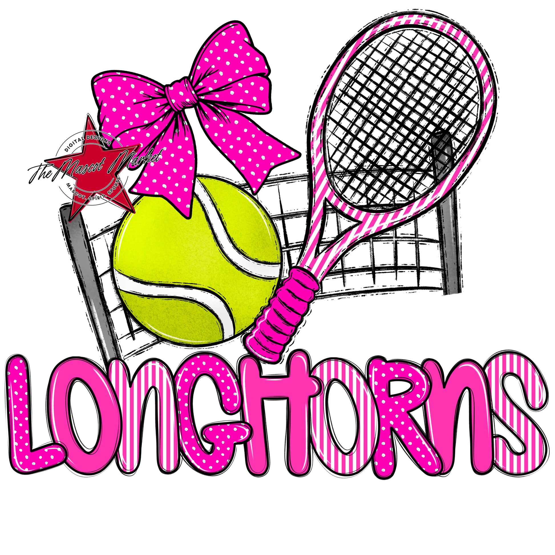 Longhorns Tennis Spirit Design-Pink