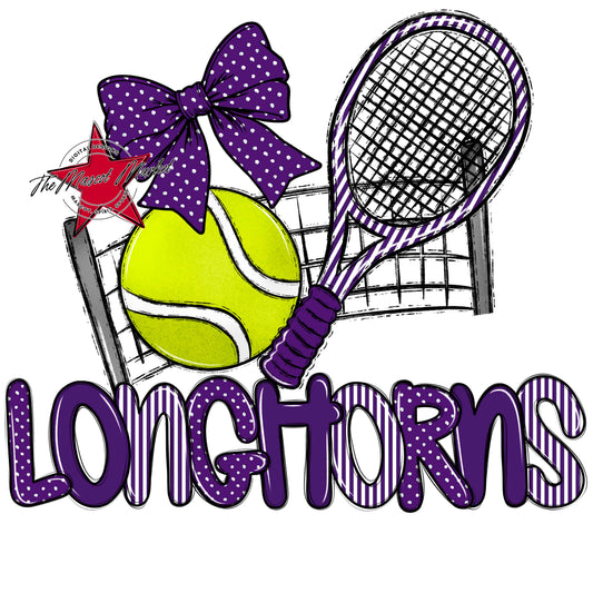 Longhorns Tennis Spirit Design-Purple