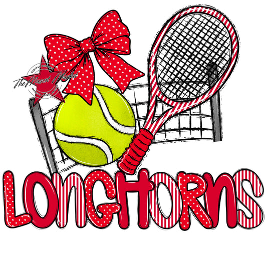 Longhorns Tennis Spirit Design-Red