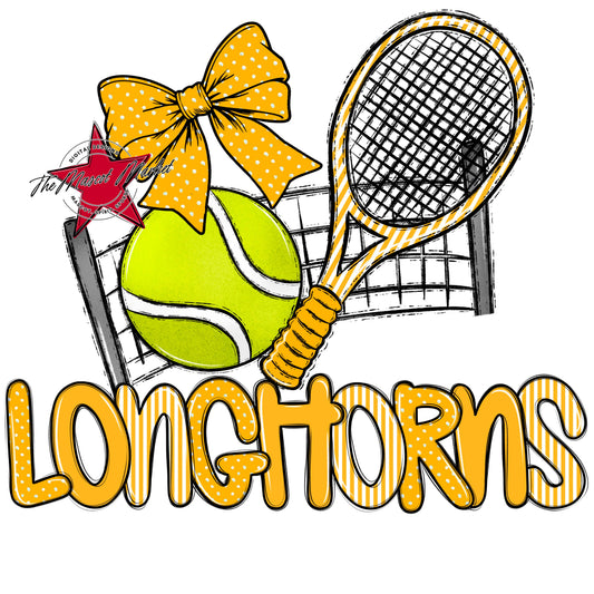 Longhorns Tennis Spirit Design-Yellow