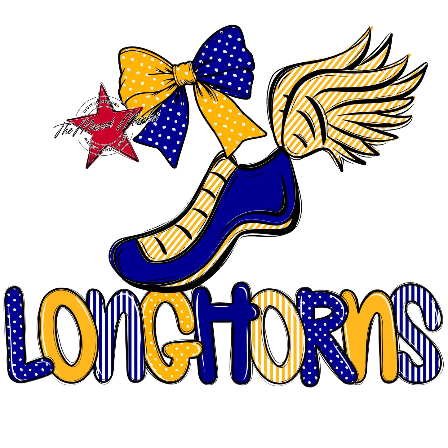 Longhorns Track Spirit Design-Blue & Yellow