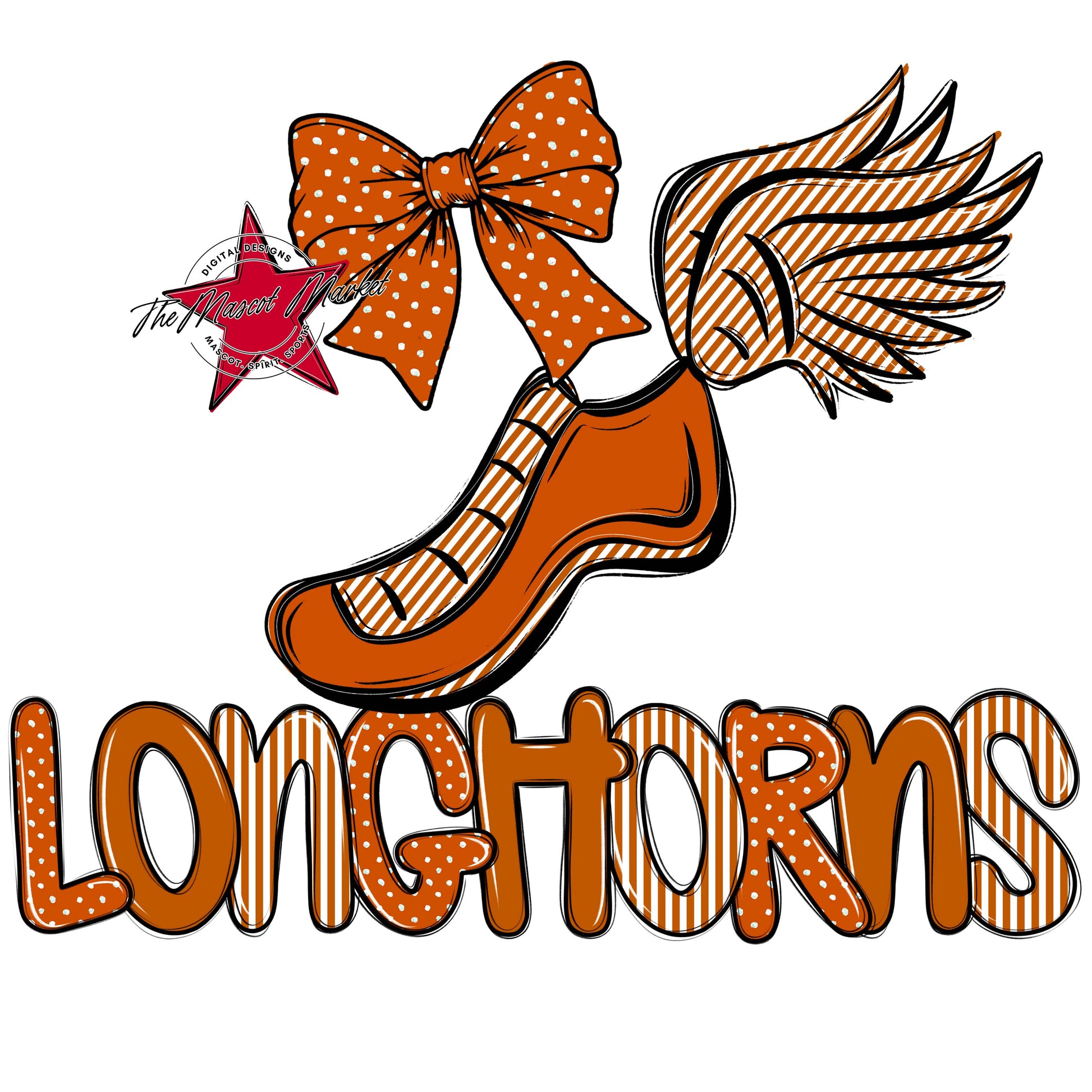 Longhorns Track Spirit Design-Burnt Orange