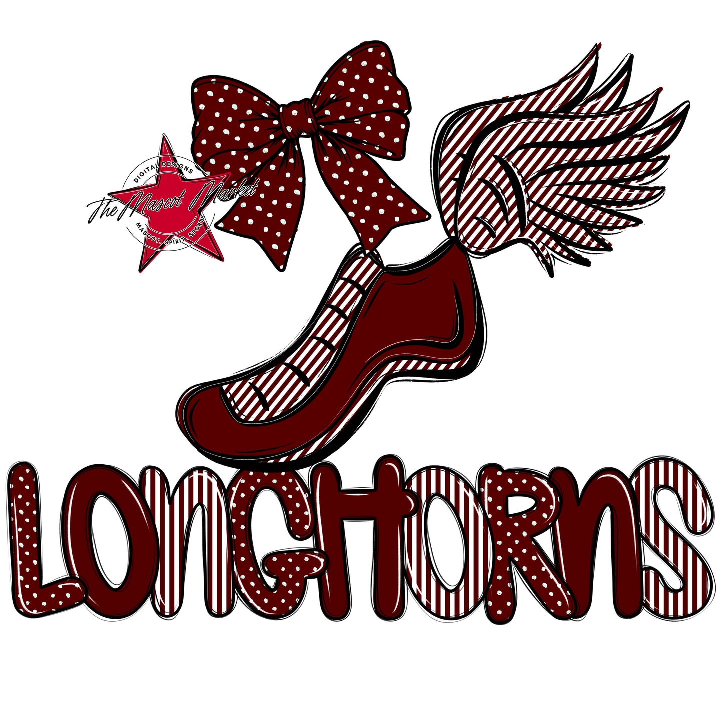 Longhorns Track Spirit Design-Maroon