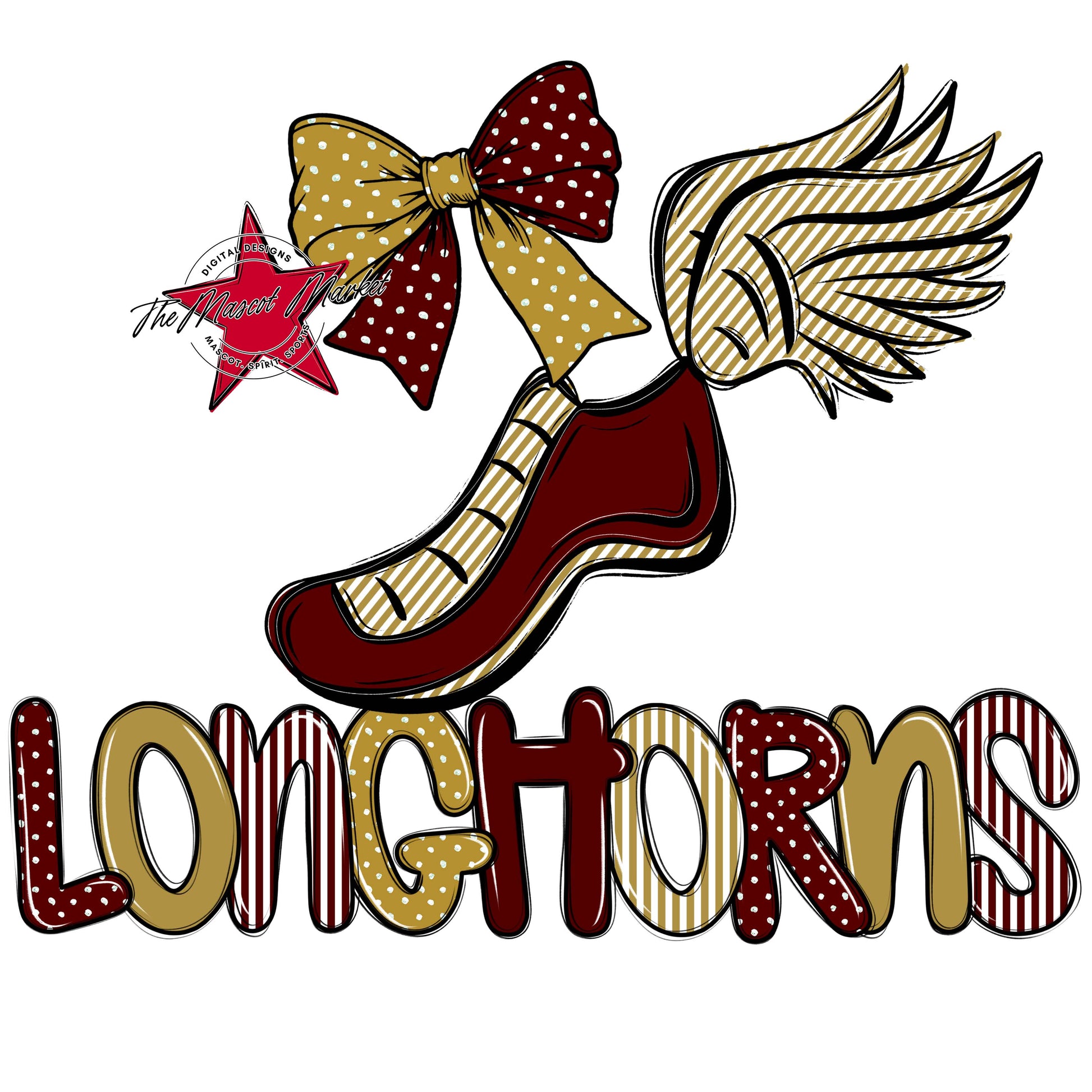 Longhorns Track Spirit Design-Maroon & Gold