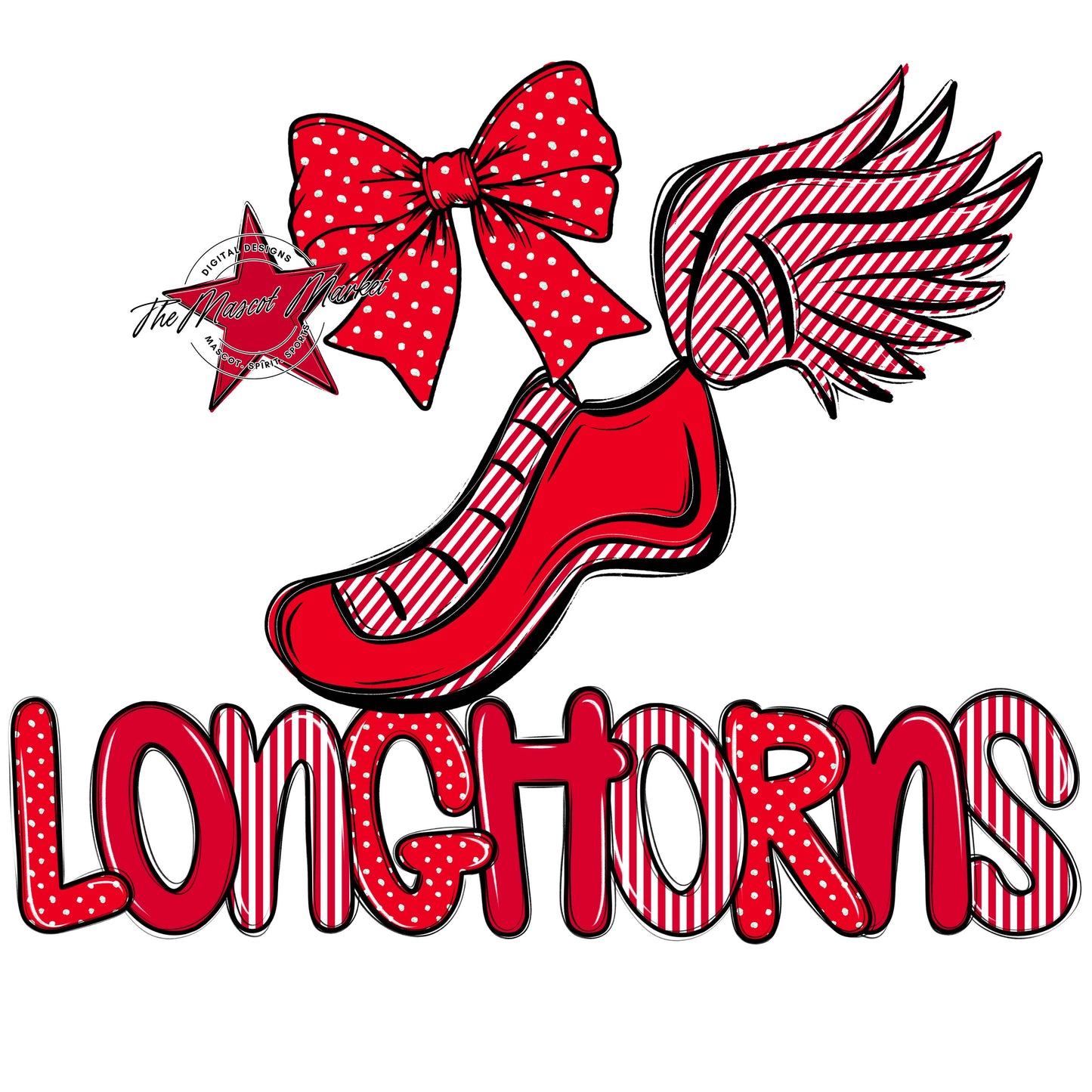 Longhorns Track Spirit Design-Red